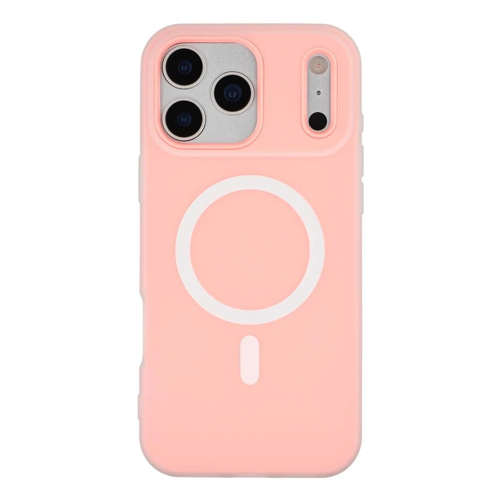 For iPhone 17 Pro Case Compatible with MagSafe PC + TPU Frosted Phone Cover - Pink - 3
