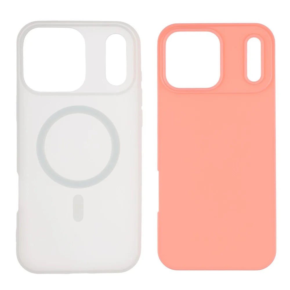 For iPhone 17 Pro Case Compatible with MagSafe PC + TPU Frosted Phone Cover - Pink - 4