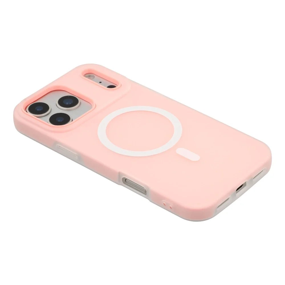 For iPhone 17 Pro Case Compatible with MagSafe PC + TPU Frosted Phone Cover - Pink - 5