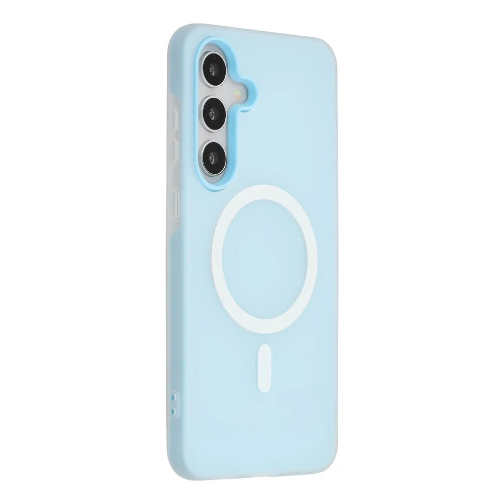For Samsung Galaxy S24+ Magnetic Case PC + TPU Frosted Phone Cover - Blue - 1
