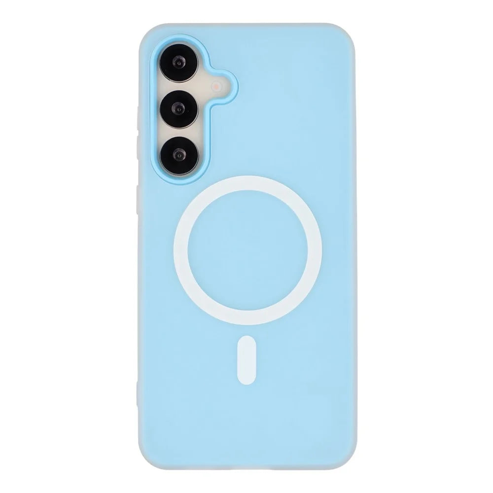 For Samsung Galaxy S24+ Magnetic Case PC + TPU Frosted Phone Cover - Blue - 3
