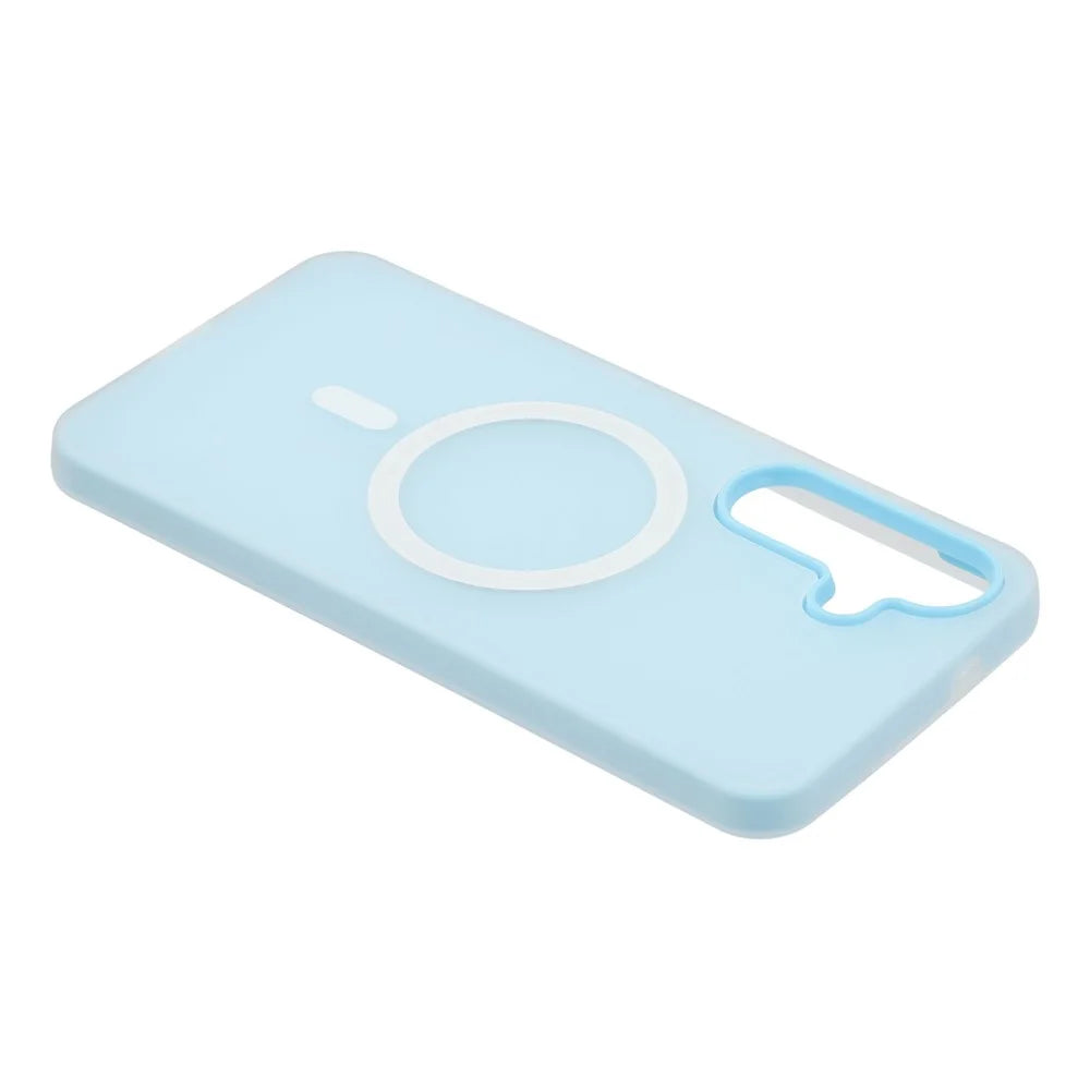 For Samsung Galaxy S24+ Magnetic Case PC + TPU Frosted Phone Cover - Blue - 6