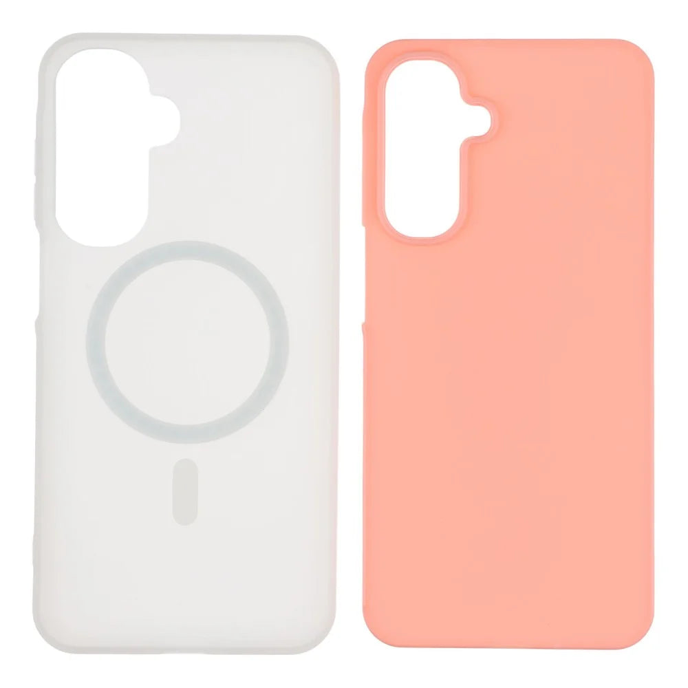 For Samsung Galaxy A56 5G Magnetic Case PC + TPU Frosted Phone Cover - Pink - 4