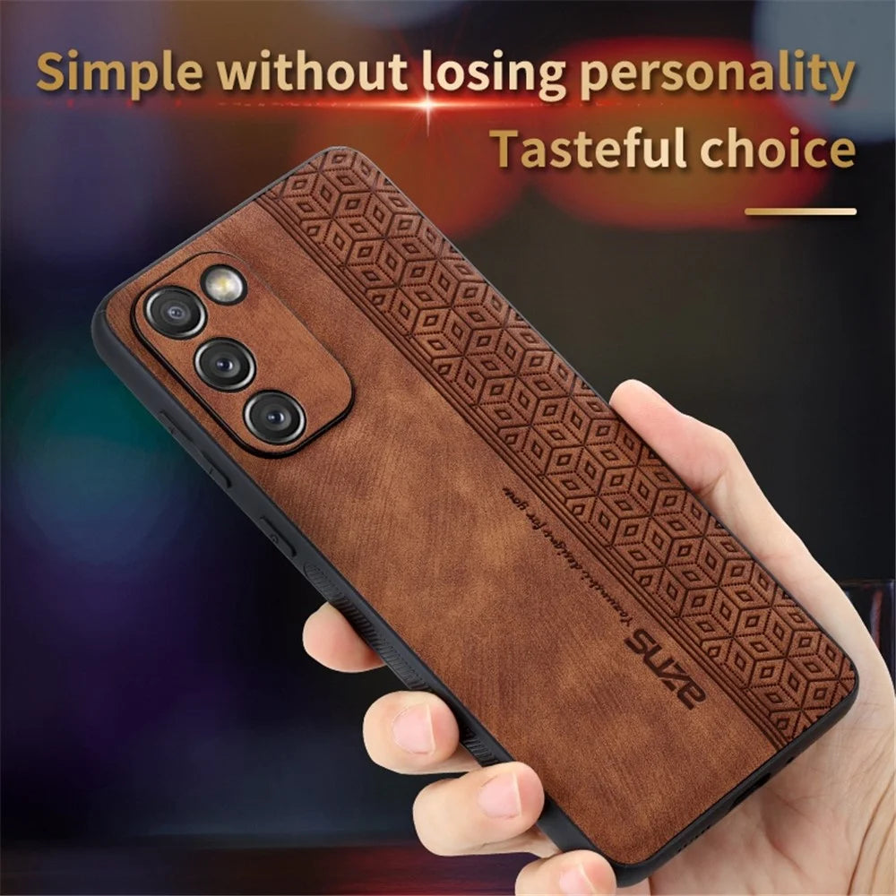 AZNS For Samsung Galaxy S20 FE 5G / S20 FE / S20 FE 2022 / S20 Lite Imprinted Pattern PU Leather Coated TPU Cover Anti-scratch Phone Case - Brown - 5