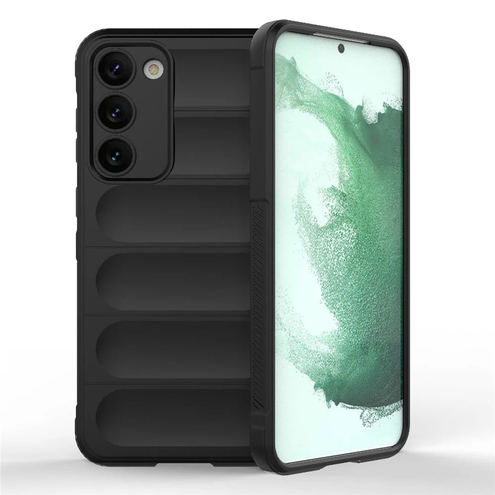 For Samsung Galaxy S23+ Anti-drop Rugged Cell Phone Case Shockproof TPU Back Cover Protector - Black - 1
