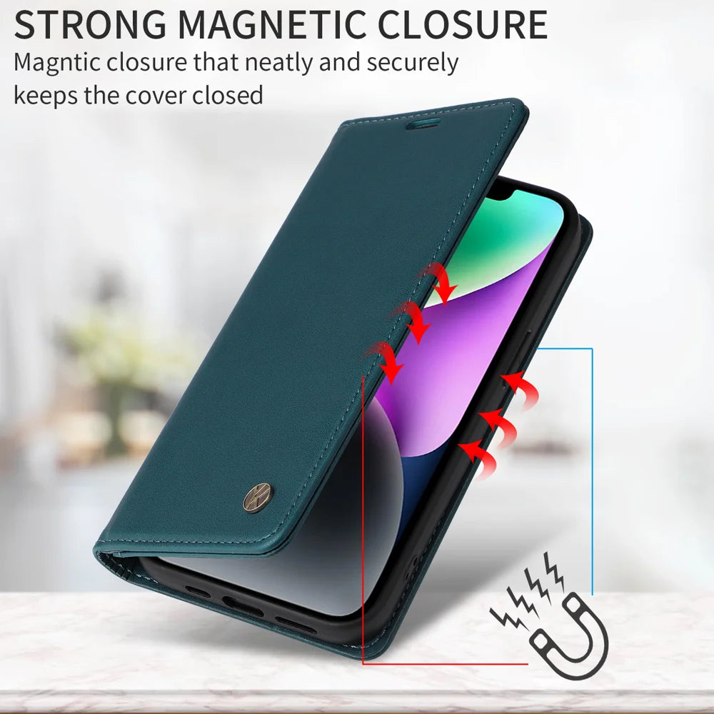 YIKATU For Sony Xperia 10 VII Phone Cases  Magnetic Closure PU Leather Mobile Cover - Green - 4