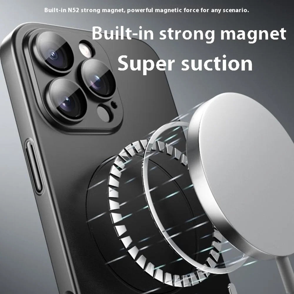 For iPhone 16 Pro Case Lens Protection Hard PC Matte Phone Cover Compatible with MagSafe - Black - 2