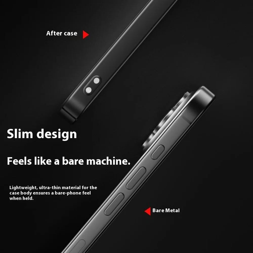 For iPhone 16 Pro Case Lens Protection Hard PC Matte Phone Cover Compatible with MagSafe - Black - 3