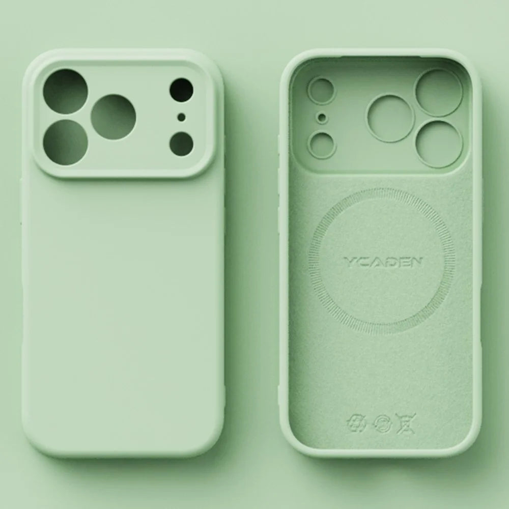 YCADEN For iPhone 17 Pro Case Compatible with MagSafe Precise Cutouts TPU Phone Back Cover - Grass Green - 1