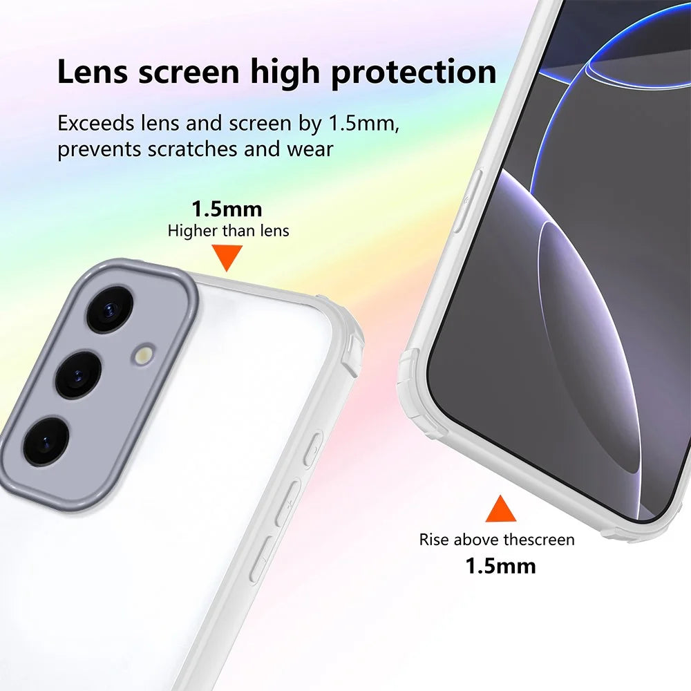 For Samsung Galaxy S24 Case Reinforced Corner Shockproof TPU + Acrylic Phone Cover - White - 4