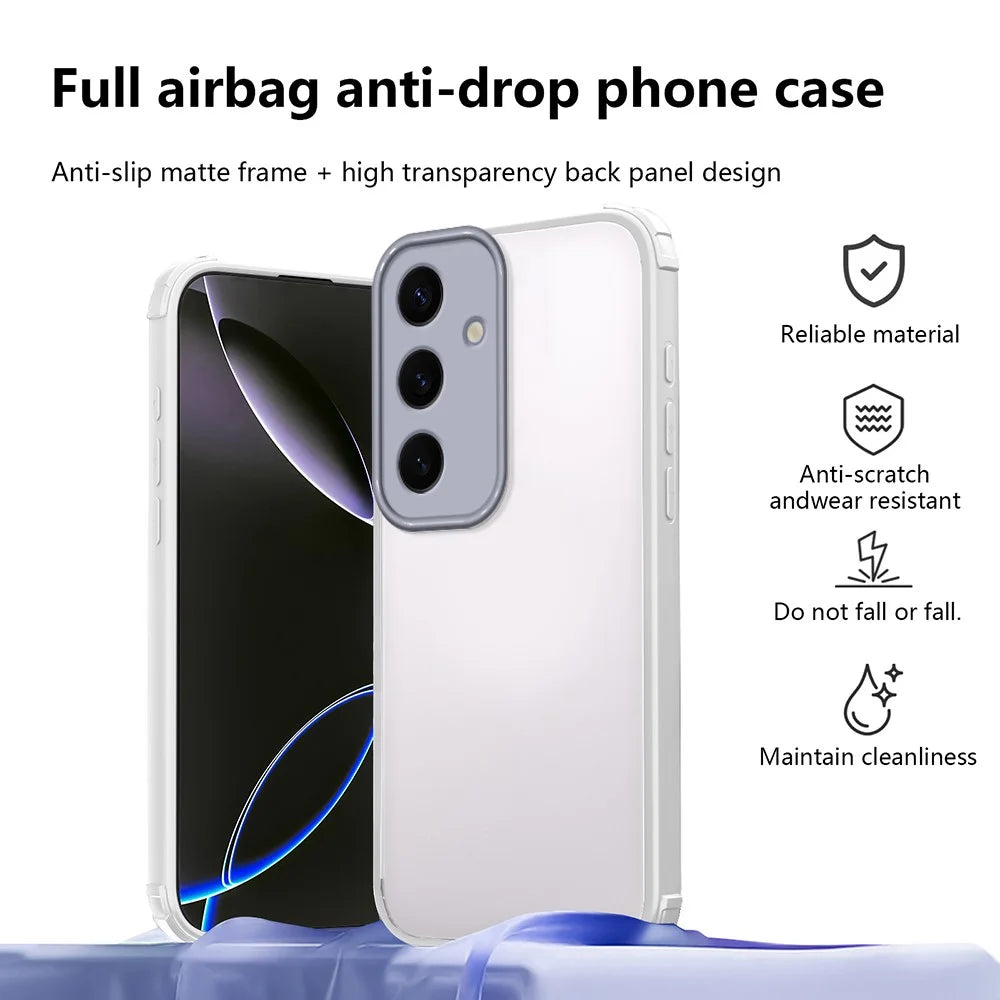 For Samsung Galaxy S24+ Case Reinforced Corner Shockproof TPU + Acrylic Phone Cover - White - 2