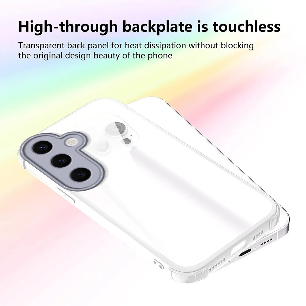 For Samsung Galaxy S24 FE Case Reinforced Corner Shockproof TPU + Acrylic Phone Cover - White - 3