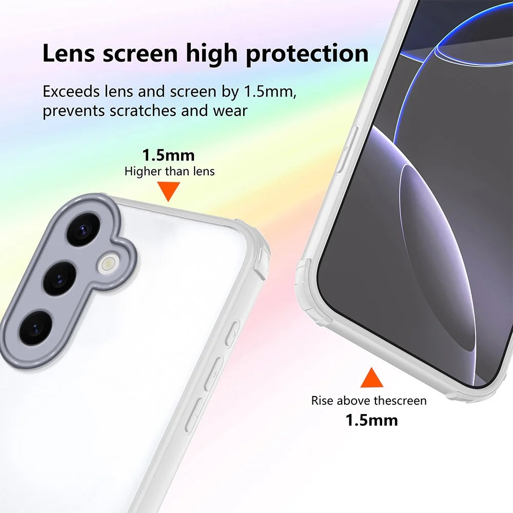For Samsung Galaxy S24 FE Case Reinforced Corner Shockproof TPU + Acrylic Phone Cover - White - 4