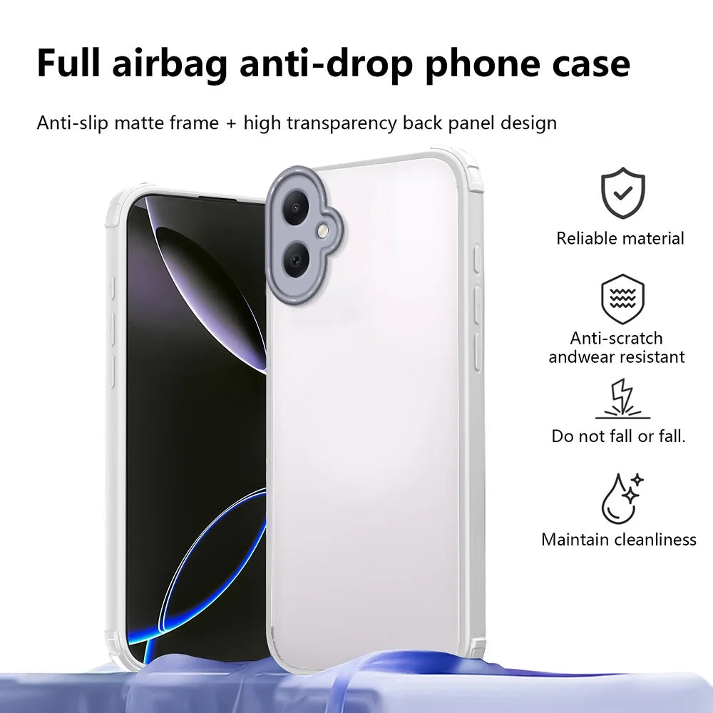 For Samsung Galaxy A05 4G Case Reinforced Corner Shockproof TPU + Acrylic Phone Cover - White - 2