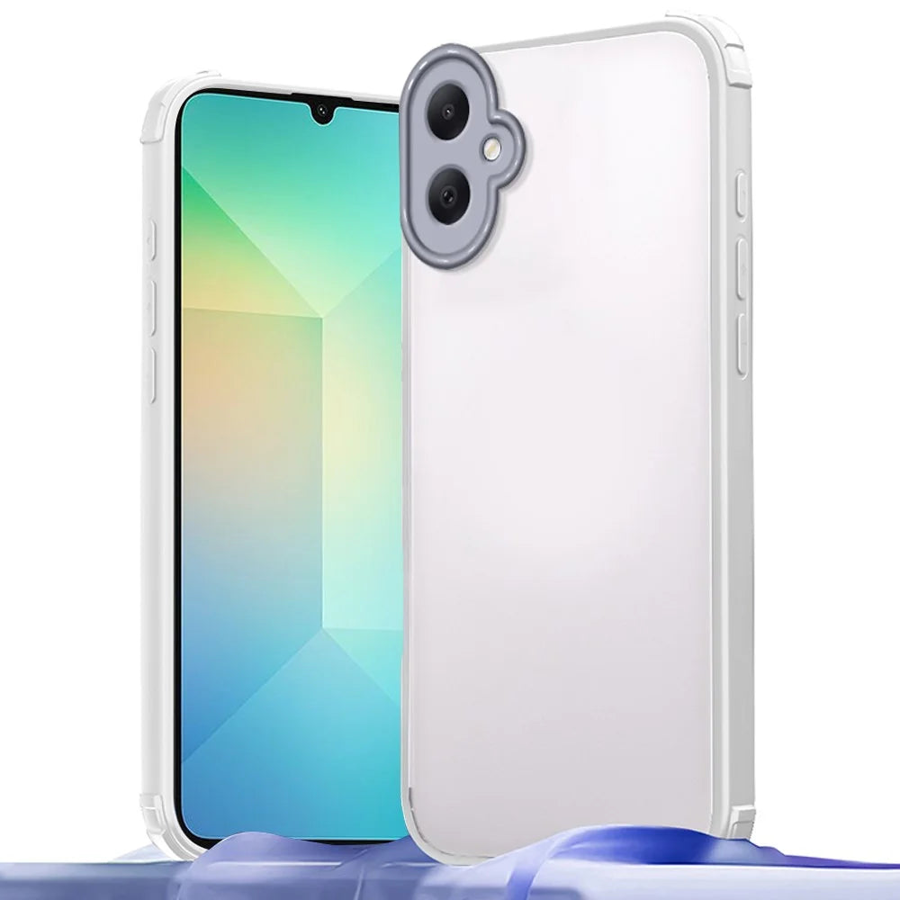 For Samsung Galaxy A06 4G Case Reinforced Corner Shockproof TPU + Acrylic Phone Cover - White - 1