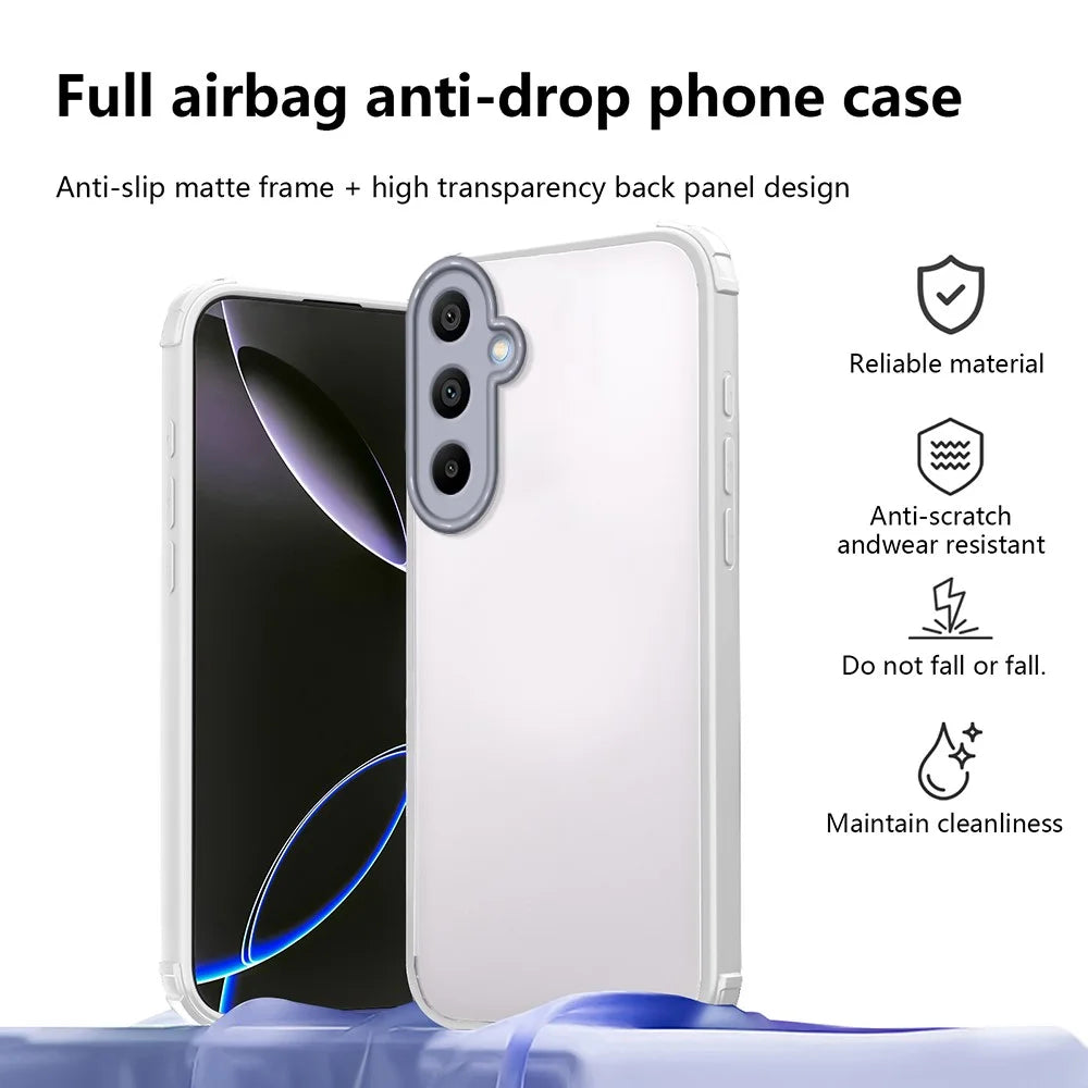 For Samsung Galaxy A34 5G Case Reinforced Corner Shockproof TPU + Acrylic Phone Cover - White - 2