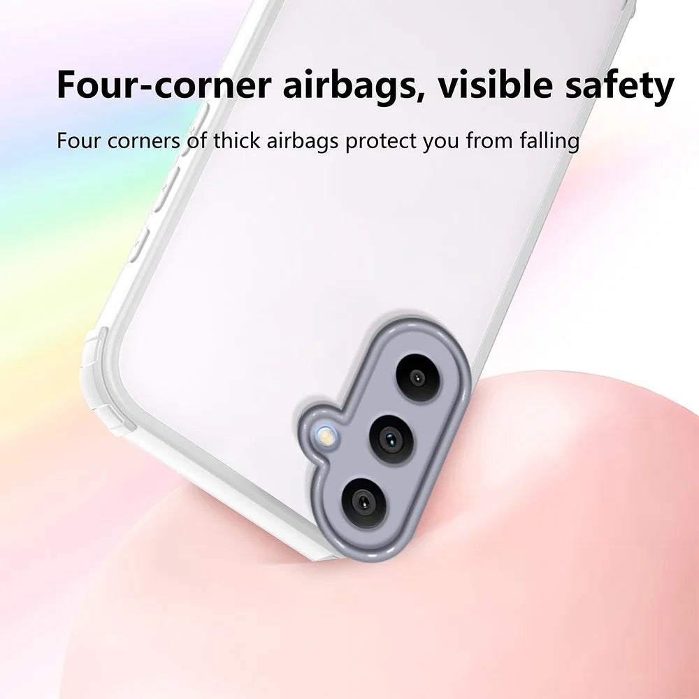 For Samsung Galaxy A55 5G Case Reinforced Corner Shockproof TPU + Acrylic Phone Cover - White - 5