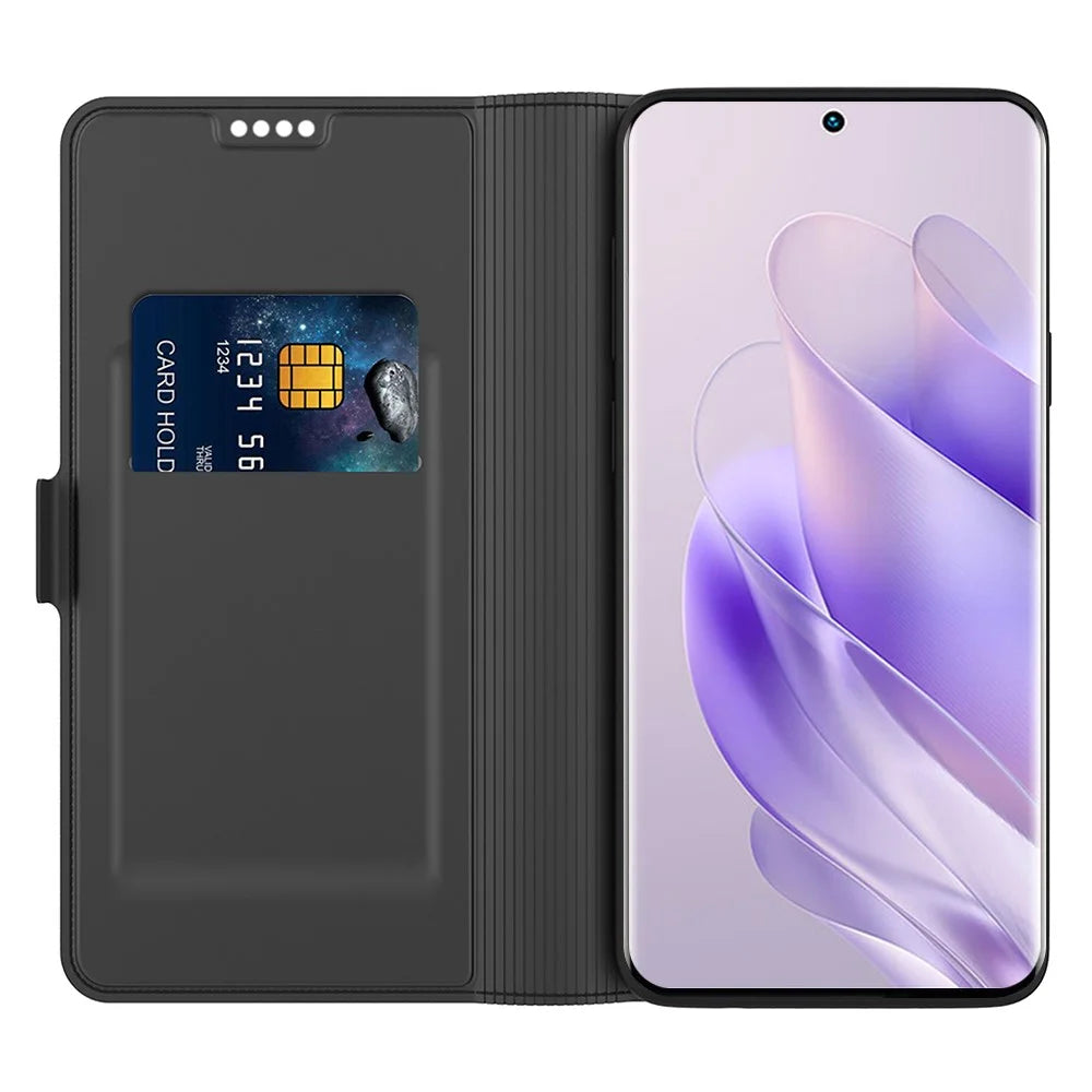 For Infinix Hot 60 Pro+ 4G Case Shockproof TPU Inner Shell Leather Phone Cover Card Slot - Black - 2