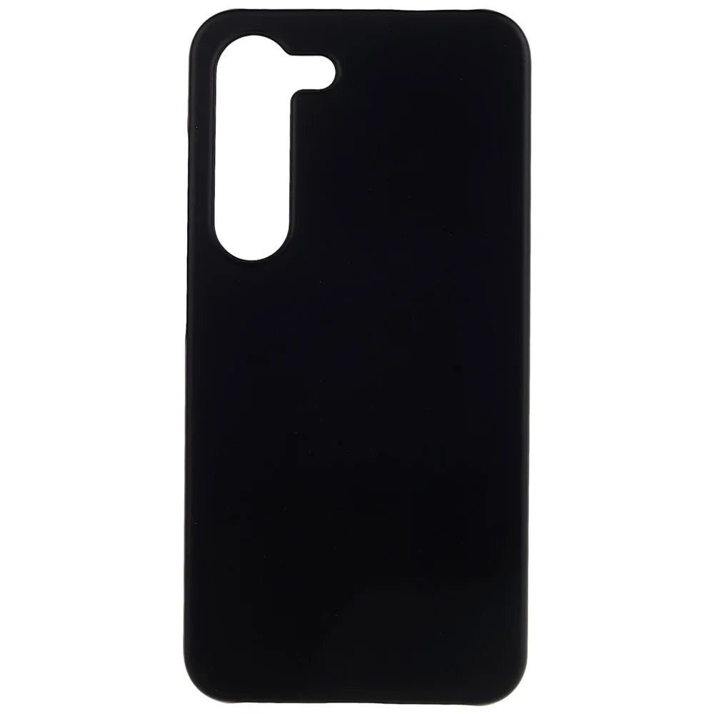 For Samsung Galaxy S23 Hard Plastic Rubberized Glossy Phone Case Back Protector Cellphone Cover - Black - 1