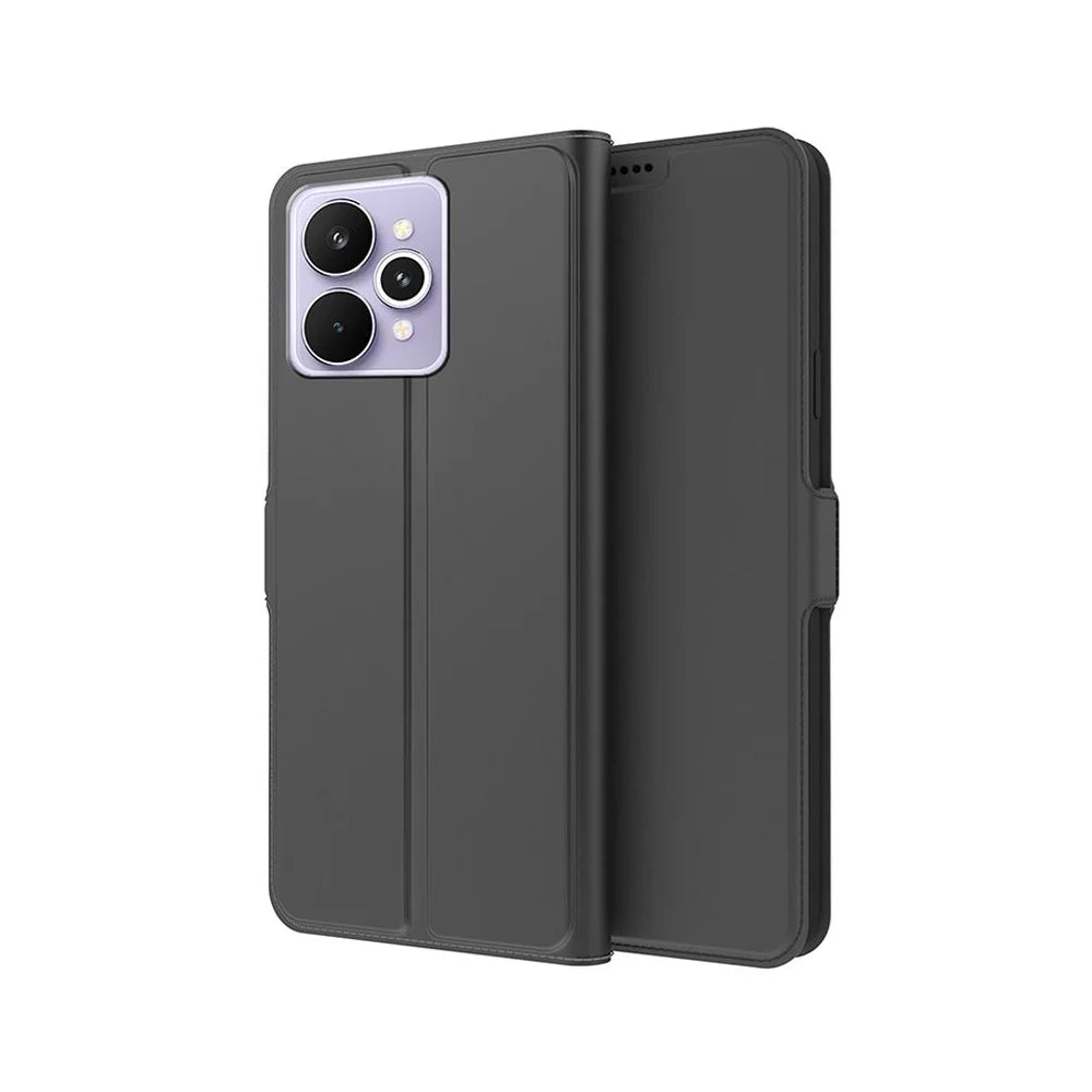 For Realme 15 Pro 5G Case Shockproof TPU Inner Shell Leather Phone Cover Card Slot - Black - 1