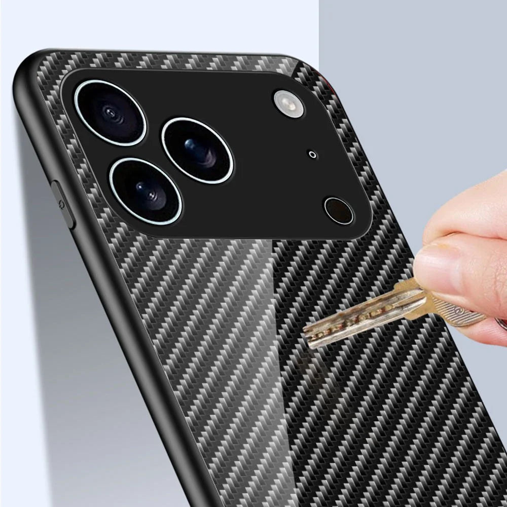 For iPhone 17 Pro Max Case Tempered Glass Shockproof Phone Cover - Colorful Fiber - 3
