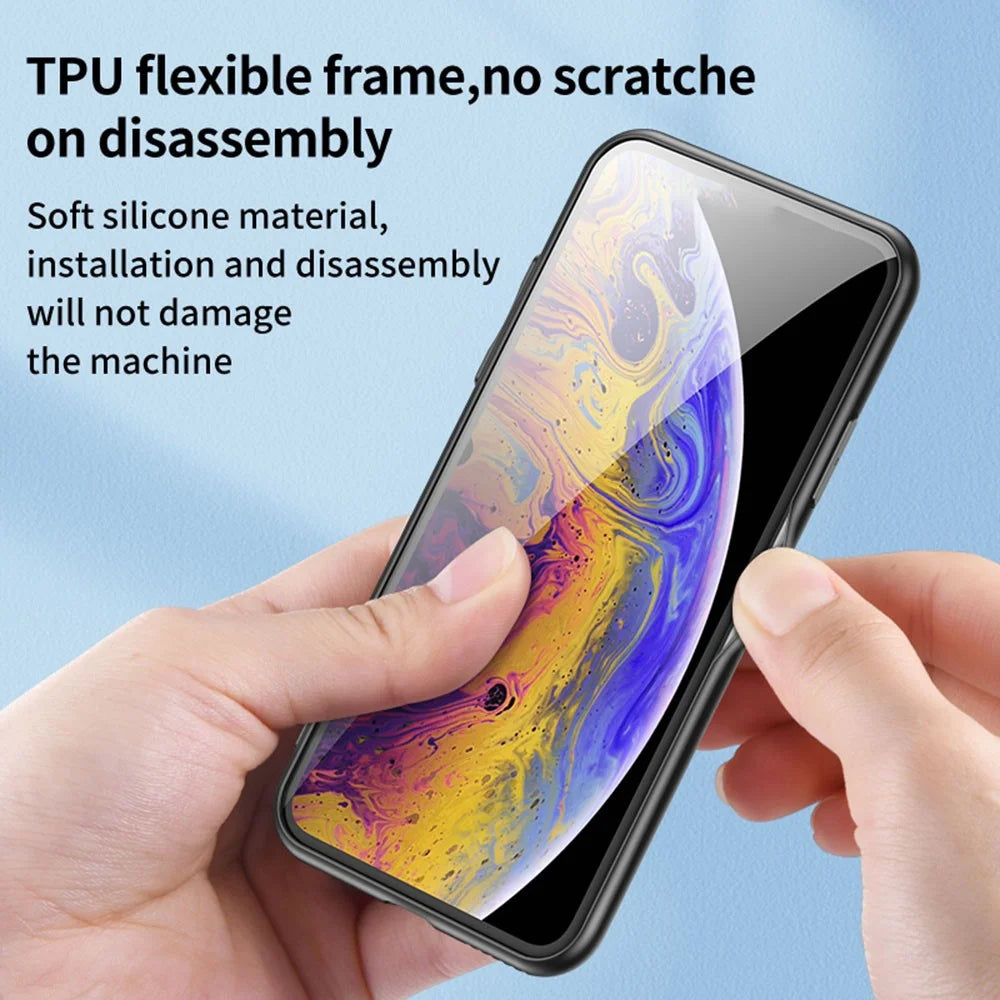 For iPhone 17 Pro Max Case Floral Pattern TPU + Tempered Glass Protective Phone Cover - Glamorous Peony - 6