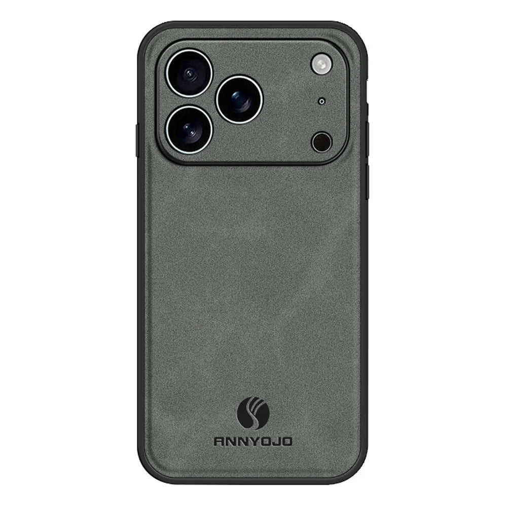 ANNYOJO For iPhone 17 Pro Case PU Leather + PC + TPU Anti Drop Phone Back Cover - Grey - 1