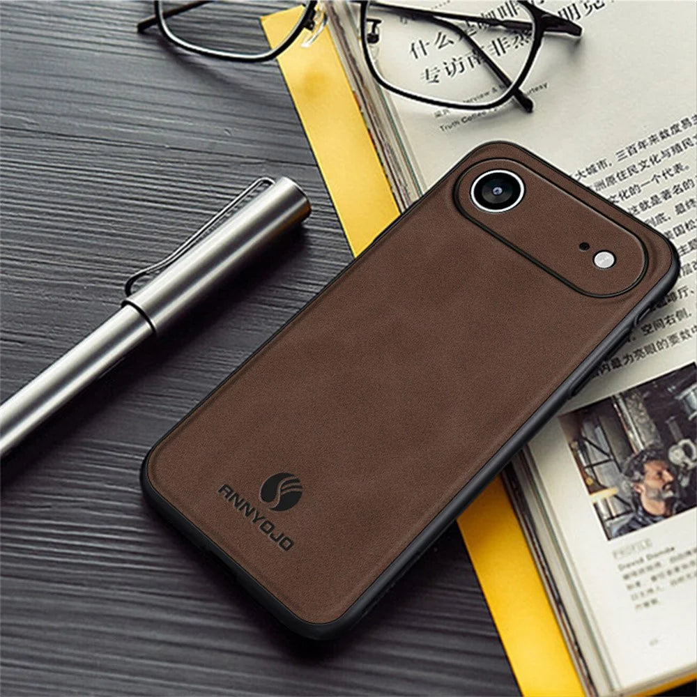 ANNYOJO For iPhone Air Case PU Leather + PC + TPU Anti Drop Phone Back Cover - Coffee - 2