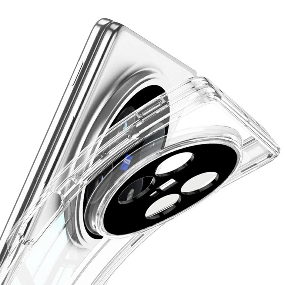 GKK For vivo X Fold5 5G Magnetic Case Rotating Kickstand Hinge Protection Clear TPU Phone Cover - Transparent Black - 7