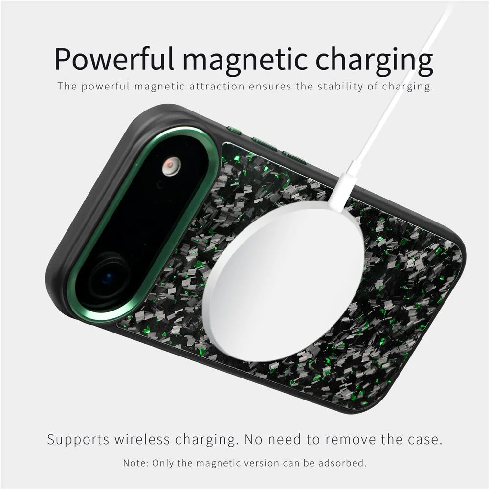 For iPhone Air Case Forged Texture Aramid Fiber + TPU Phone Cover with Black Lens Frame - Black - 6
