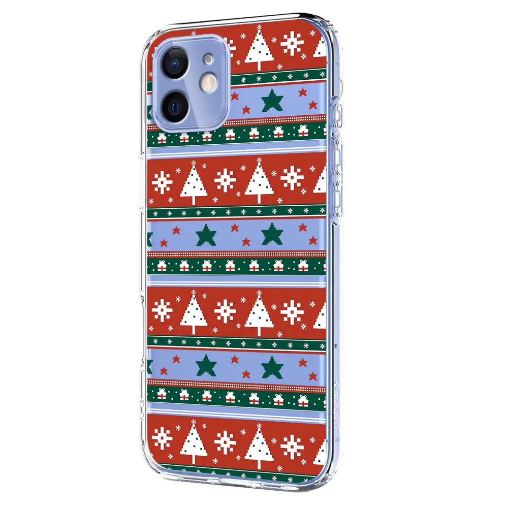 For iPhone 12 Pro 6.1 inch / iPhone 12 6.1 inch Case Christmas Themed Pattern Printing TPU Phone Back Cover - Christmas Ribbons - 2