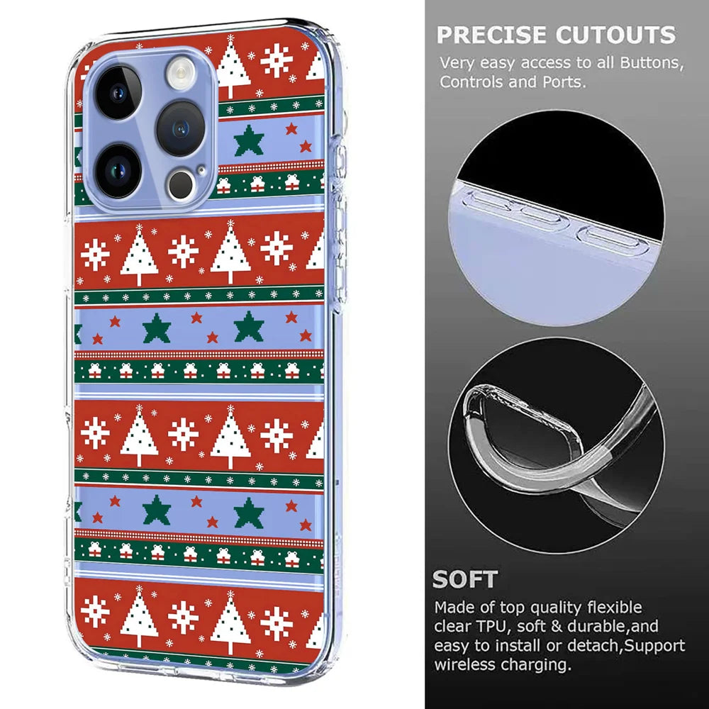 For iPhone 12 Pro Max 6.7 inch Case Christmas Themed Pattern Printing TPU Phone Back Cover - Christmas Ribbons - 6