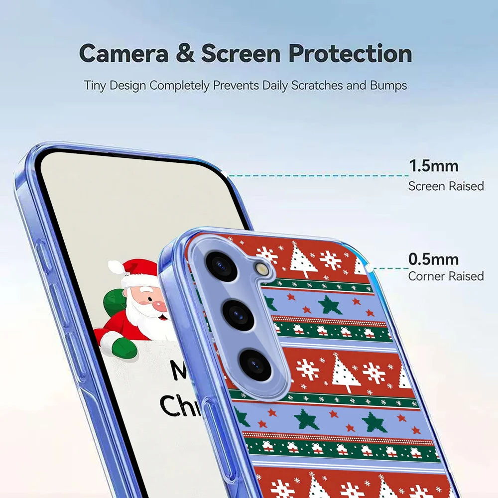 For Samsung Galaxy S23+ Case Christmas Themed Pattern Printing TPU Phone Back Cover - Christmas Ribbons - 4