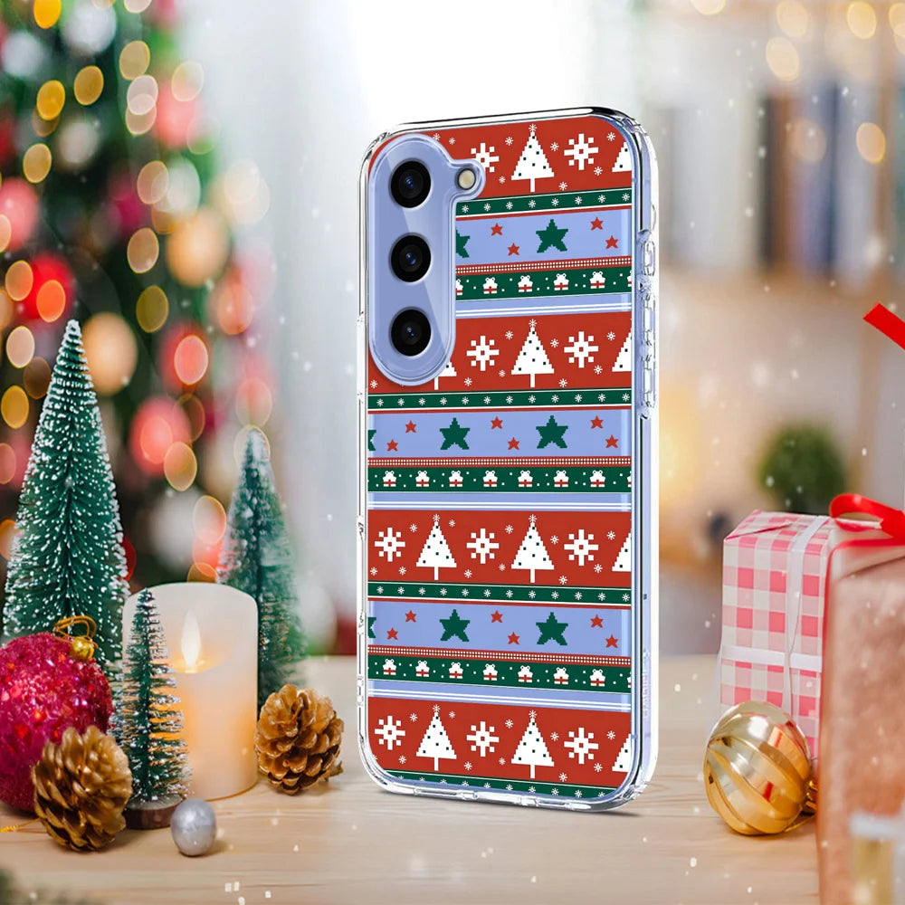 For Samsung Galaxy S23+ Case Christmas Themed Pattern Printing TPU Phone Back Cover - Christmas Ribbons - 5