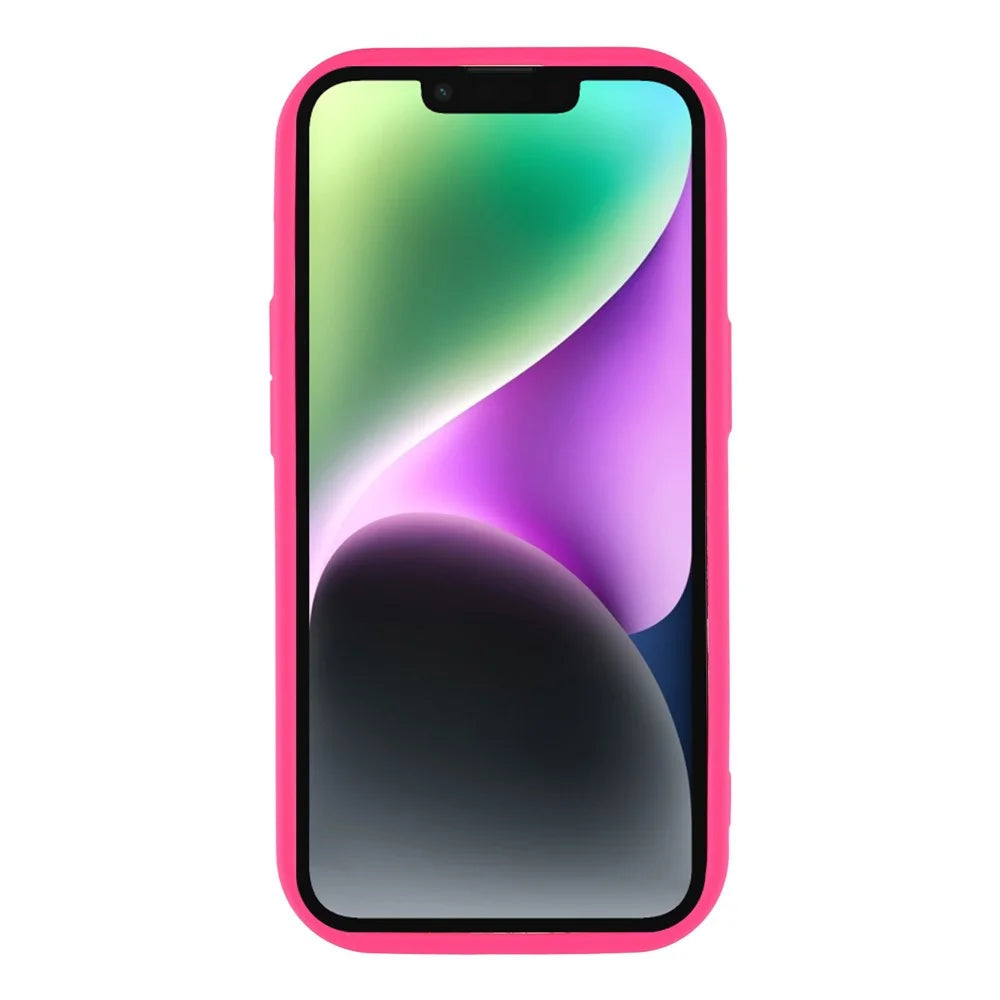 For iPhone 14 Case Heart Pattern TPU Phone Cover with Stepped Edge - Rose - 2