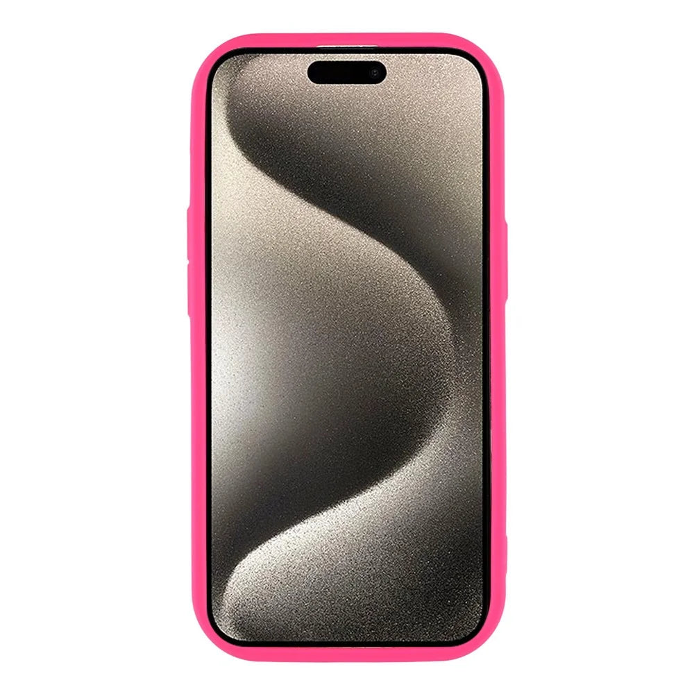 For iPhone 15 Plus Case Heart Pattern TPU Phone Cover with Stepped Edge - Rose - 2