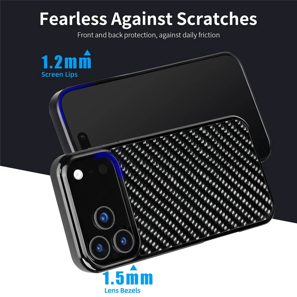 For iPhone 17 Pro Max Case Compatible with MagSafe Twill Texture Aramid Fiber TPU Shockproof Phone Cover - Red - 7
