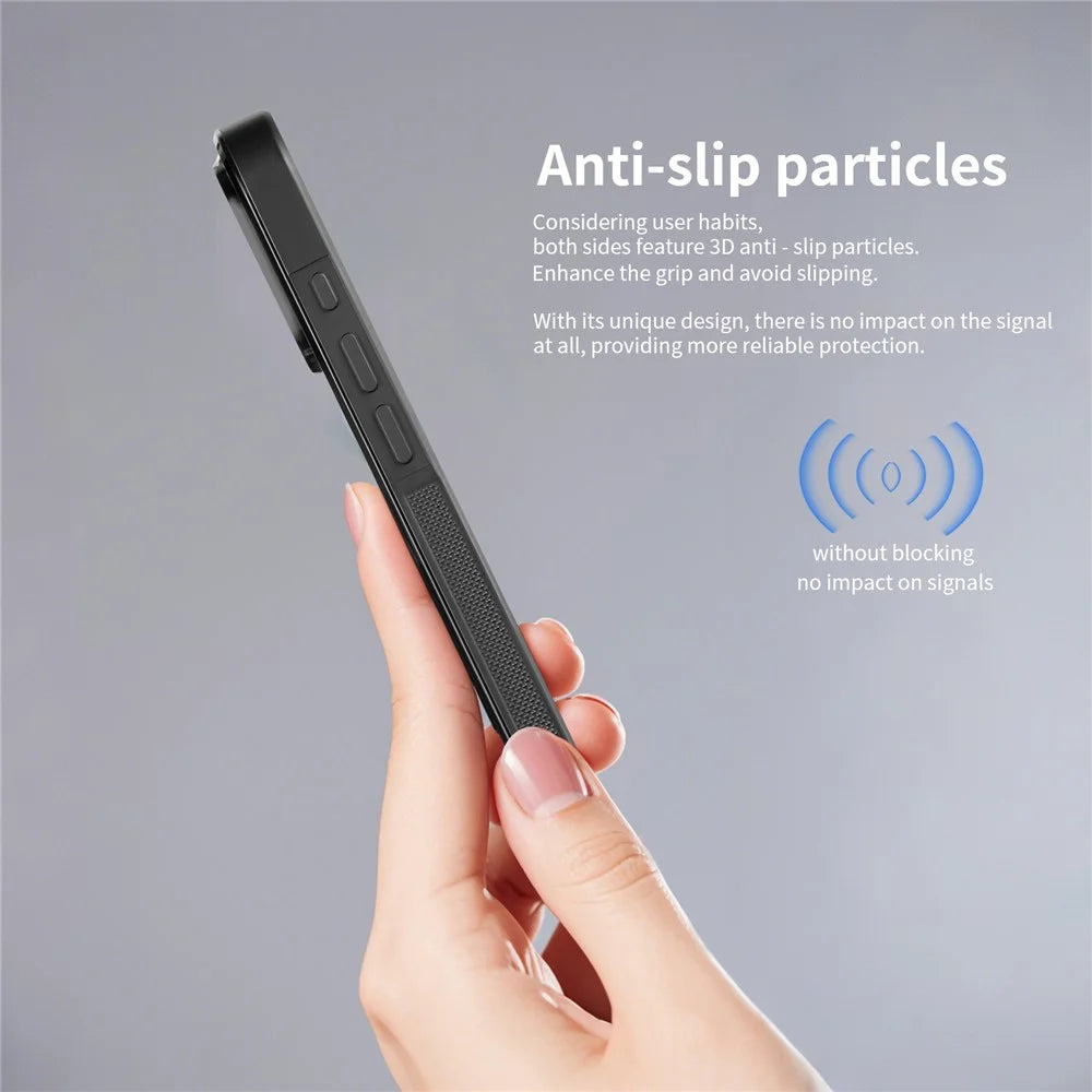 For iPhone 17 Case Compatible with MagSafe Twill Texture Aramid Fiber TPU Shockproof Phone Cover - Black - 7