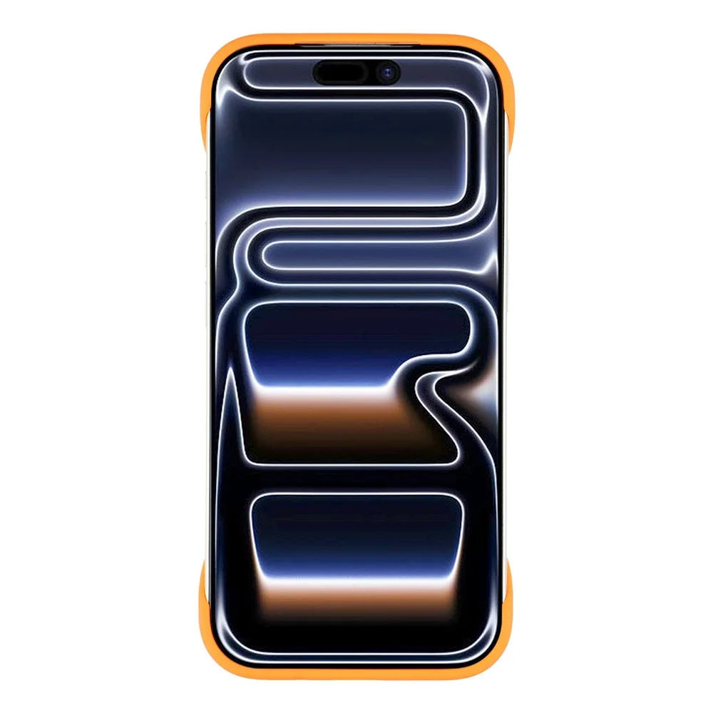 JAUCASE For iPhone 17 Pro Max Case Compatible with MagSafe Frosted PC Frameless Phone Cover - Orange - 2