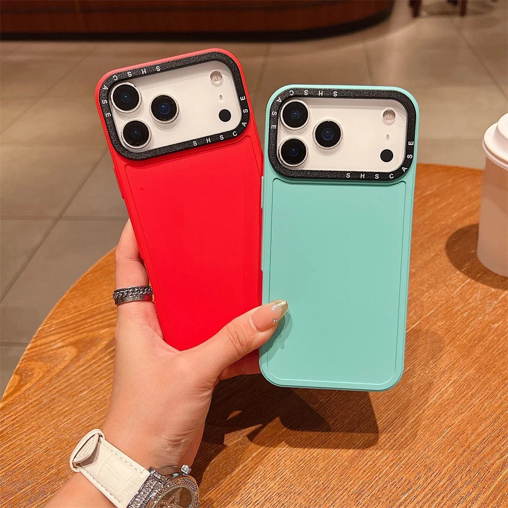 For iPhone 18 Pro Max / 17 Pro Max Case Black Lens Frame Shockproof TPU PC Phone Back Cover - Red - 2