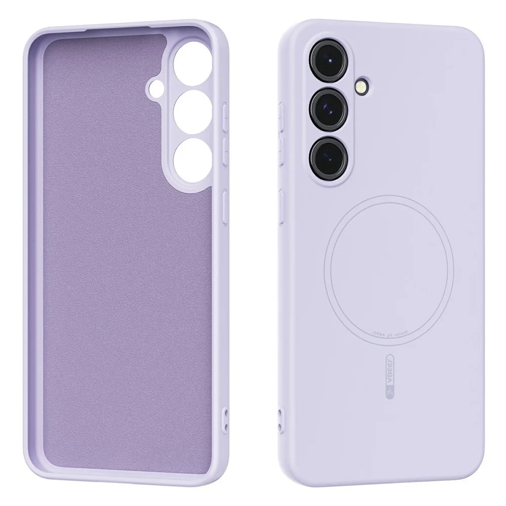 ABEEL For Samsung Galaxy S24 FE Magnetic Case Skin Touch Liquid Silicone Phone Back Cover - Purple - 1