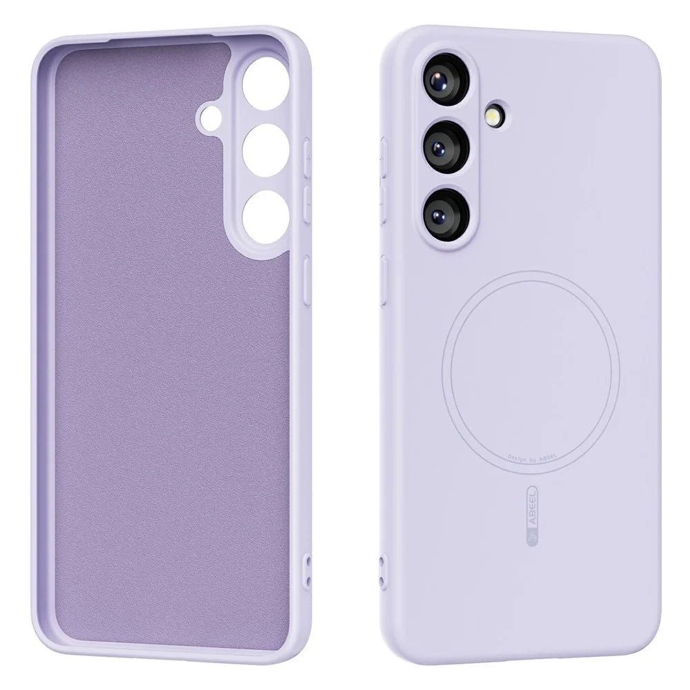 ABEEL For Samsung Galaxy S25 Magnetic Case Skin Touch Liquid Silicone Phone Back Cover - Purple - 1