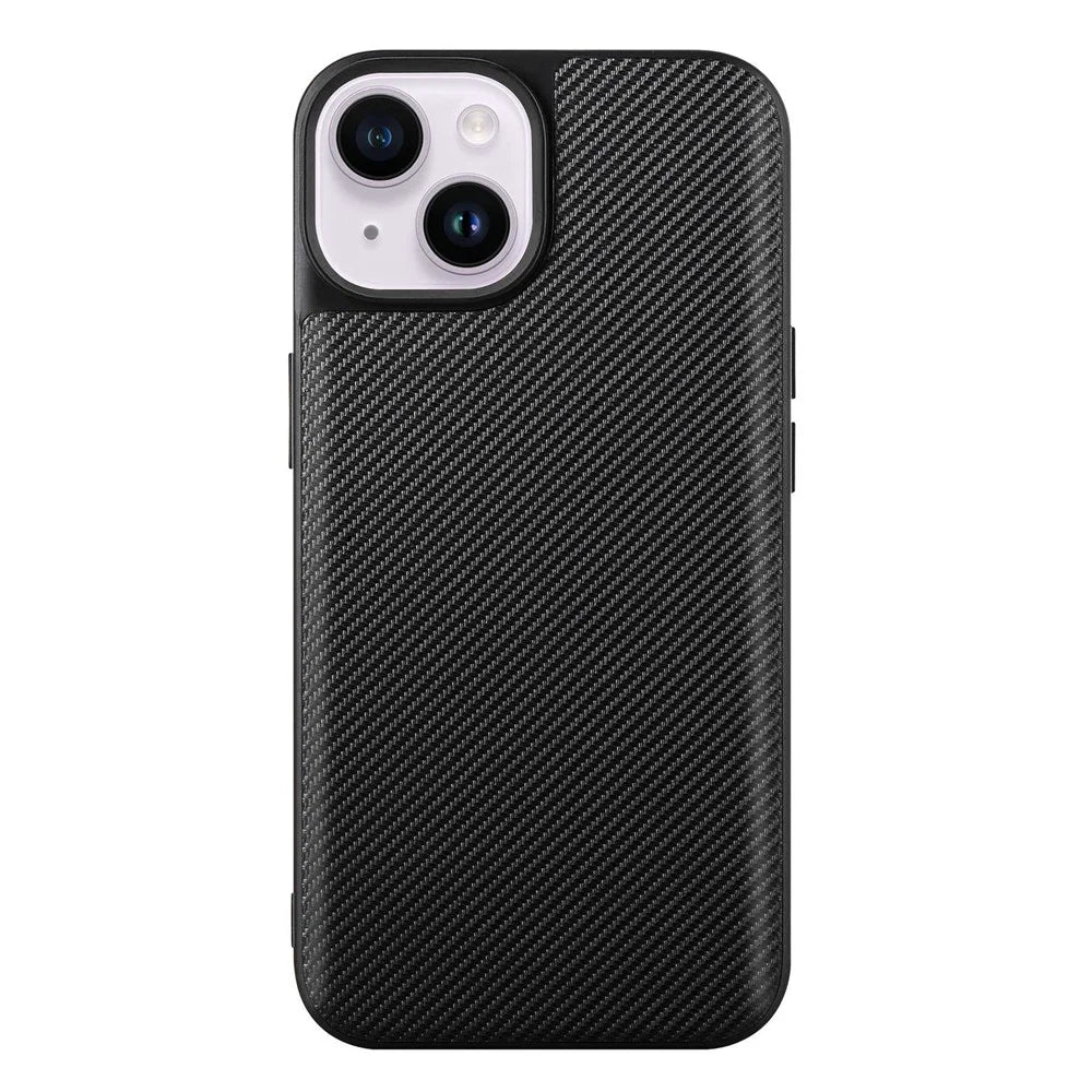 VILI TC Series Scratch-resistant Phone Back Cover for iPhone 14, Textured Leather Coated TPU Protective Phone Case - 2