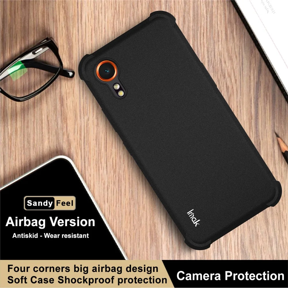 IMAK For Samsung Galaxy Xcover7 Case TPU Phone Cover Airbag Shockproof Protection - Matte Black - 3