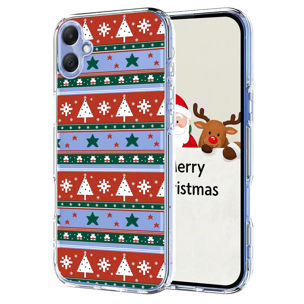 For Samsung Galaxy A06 5G / Galaxy A06 4G Case Christmas Themed Pattern Printing TPU Phone Back Cover - Christmas Ribbons - 1