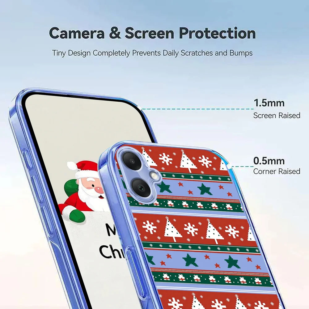 For Samsung Galaxy A08 5G / A08 4G / A07 4G Case Christmas Themed Pattern Printing TPU Phone Back Cover - Christmas Ribbons - 4