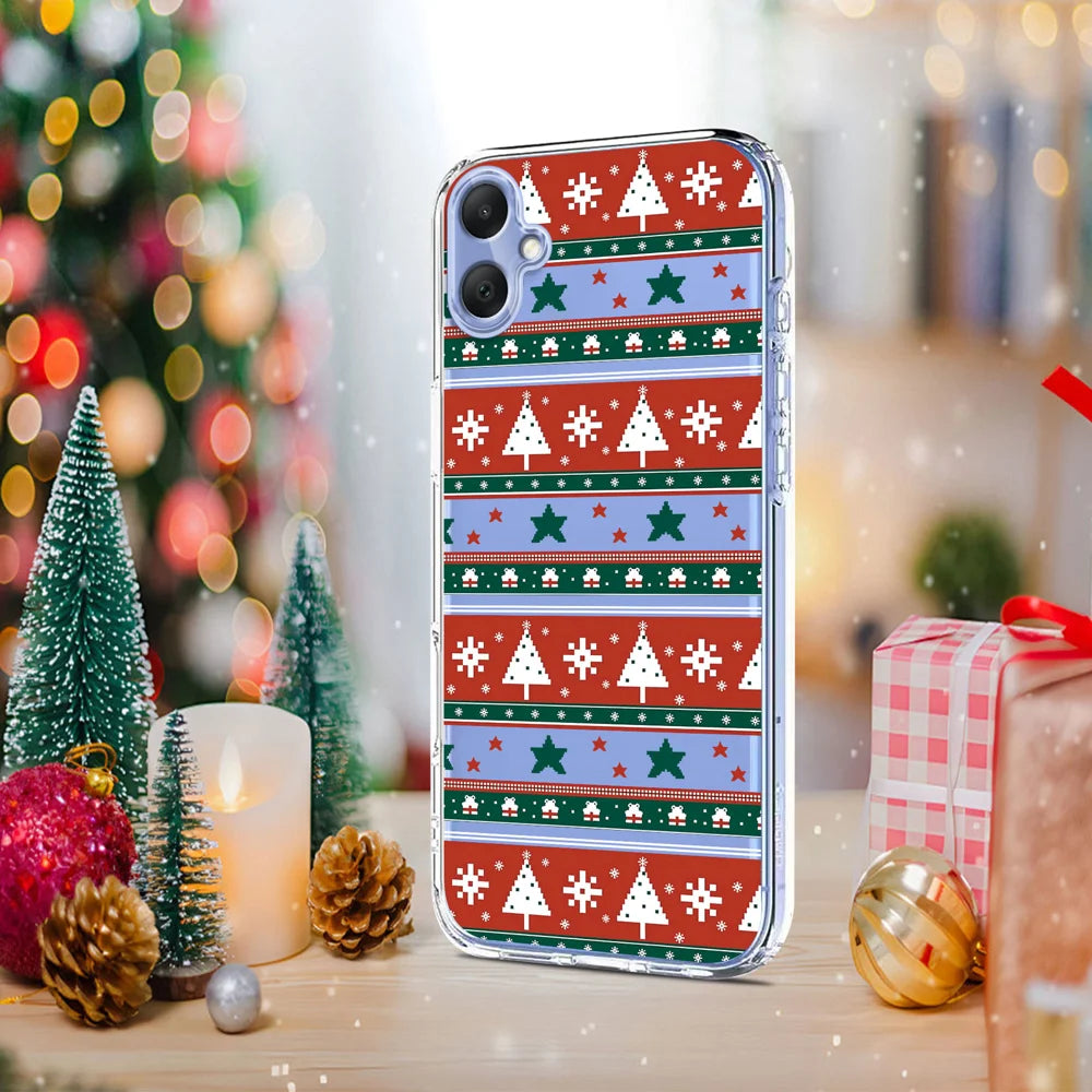 For Samsung Galaxy A08 5G / A08 4G / A07 4G Case Christmas Themed Pattern Printing TPU Phone Back Cover - Christmas Ribbons - 5
