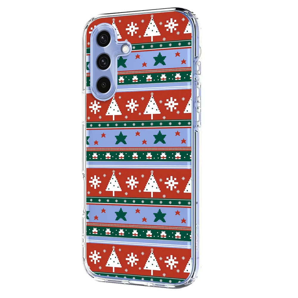 For Samsung Galaxy S25 FE Case Christmas Themed Pattern Printing TPU Phone Back Cover - Christmas Ribbons - 2