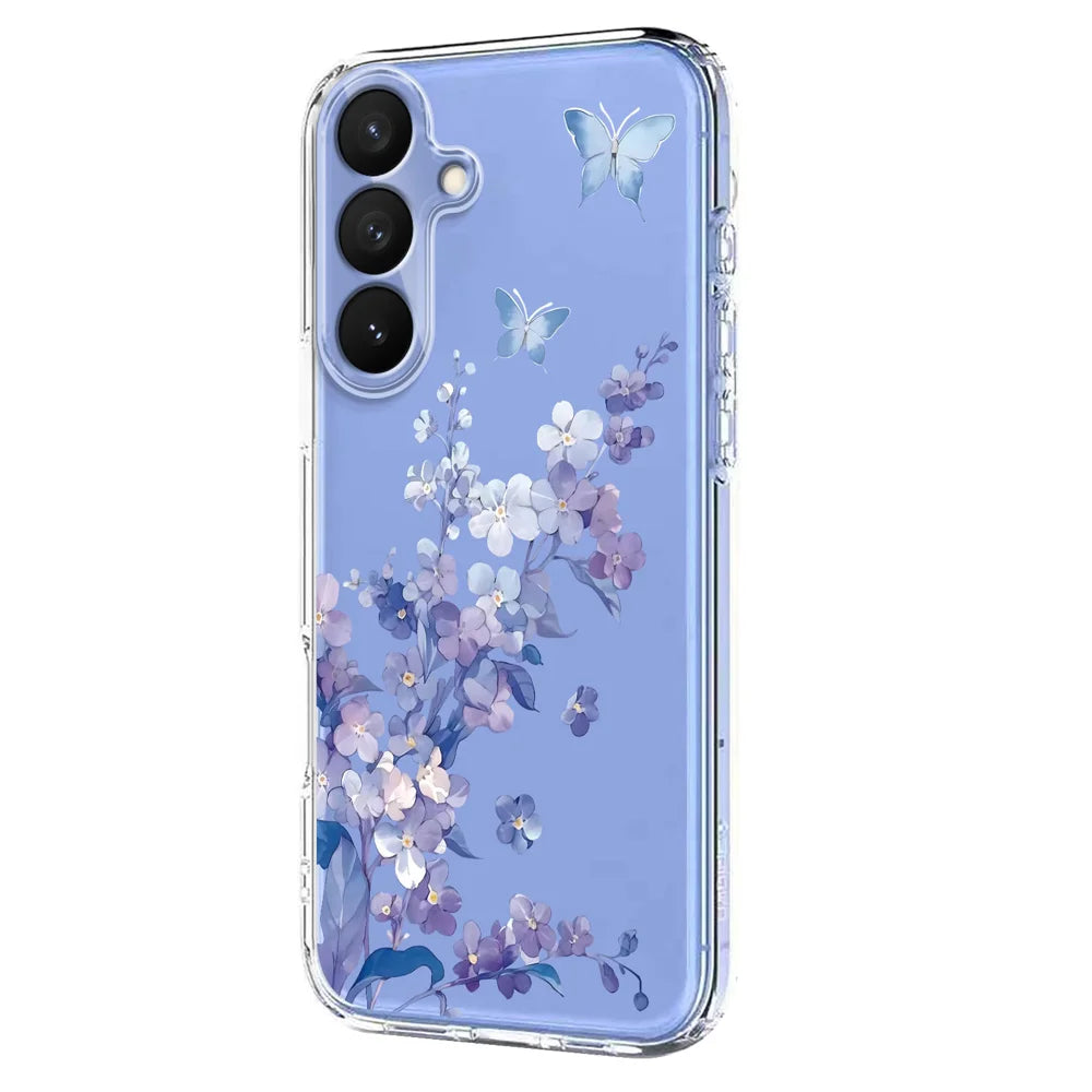 For Samsung Galaxy S26 Case Butterfly Floral Pattern Printing TPU Phone Back Cover - Violets - 2
