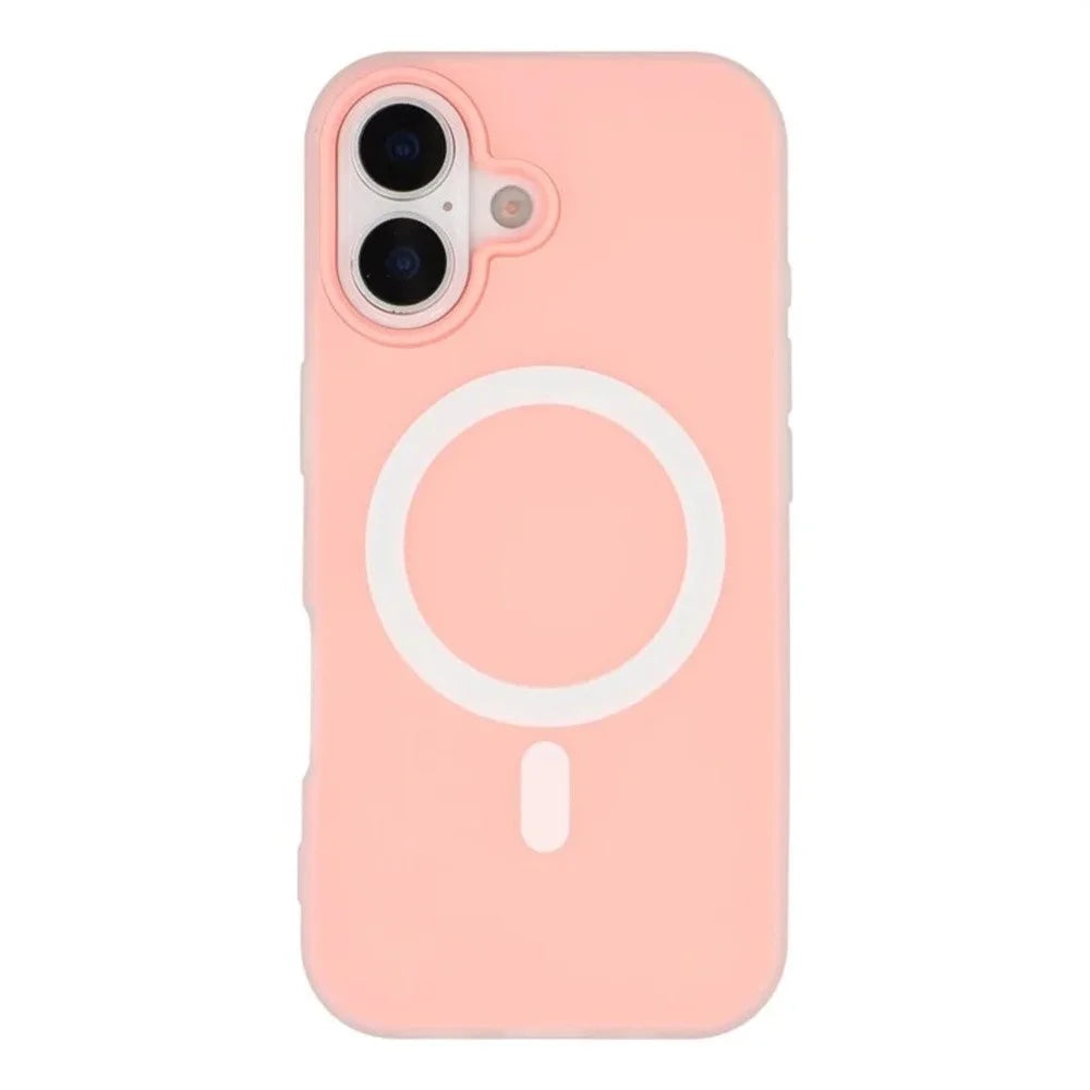 WANLONFENG ML Series For iPhone 17 Magnetic Case Matte PC TPU Phone Cover Large Cutouts with 2Pcs Screen Film - Pink - 3